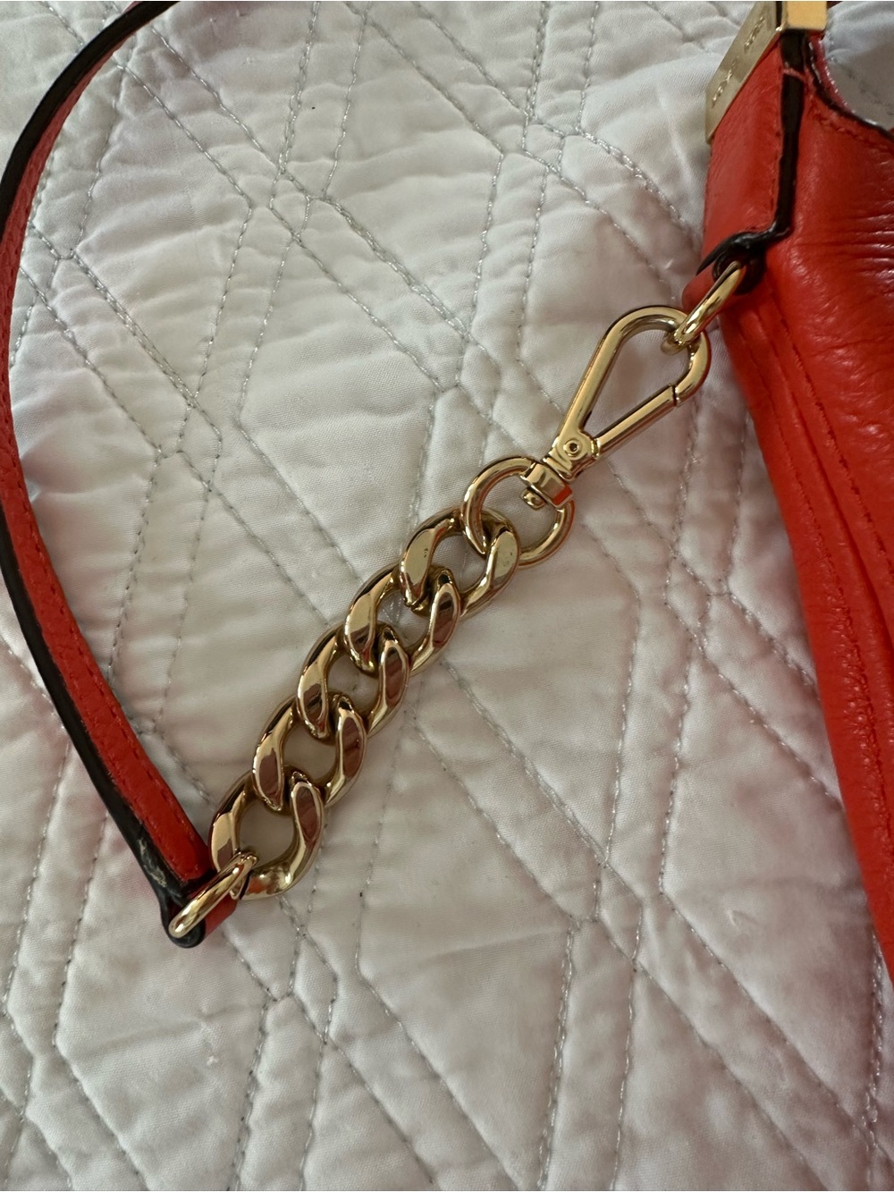 Vintage Michael Kors Orange-Red Leather Tassel Shoulder Bag - Picture 6 of 10